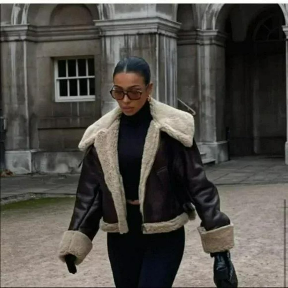 ZARA FAUX FUR DOUBLE FACED JACKET